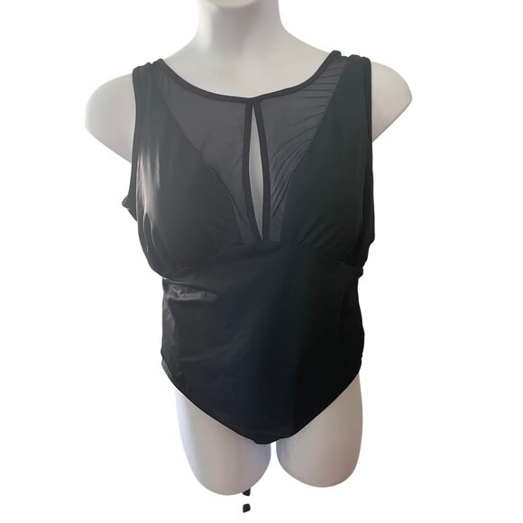 TIME AND TRU, SIZE 1X, BLACK ONE PIECE SWIMSUIT - Picture 1 of 5